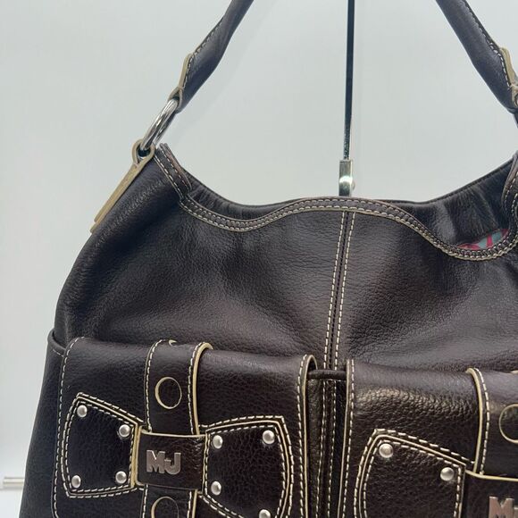 Marc Jacobs Vintage Thick Leather Hobo Bag With Bows And Psychedelic Interior - Picture 8 of 16